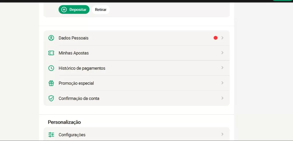 PariMatch Acesso à Área de Saque